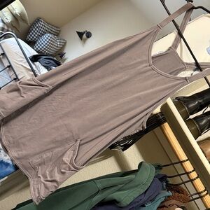 Women's Casual dress with built in shorts and pockets - dark Grey